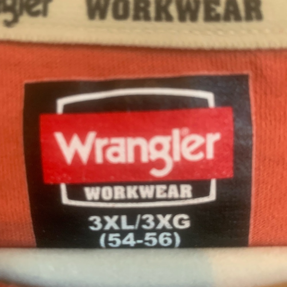 Wrangler Workwear long sleeve T shirt. Size 3XL. Burnt orange color, GUC - Picture 3 of 4